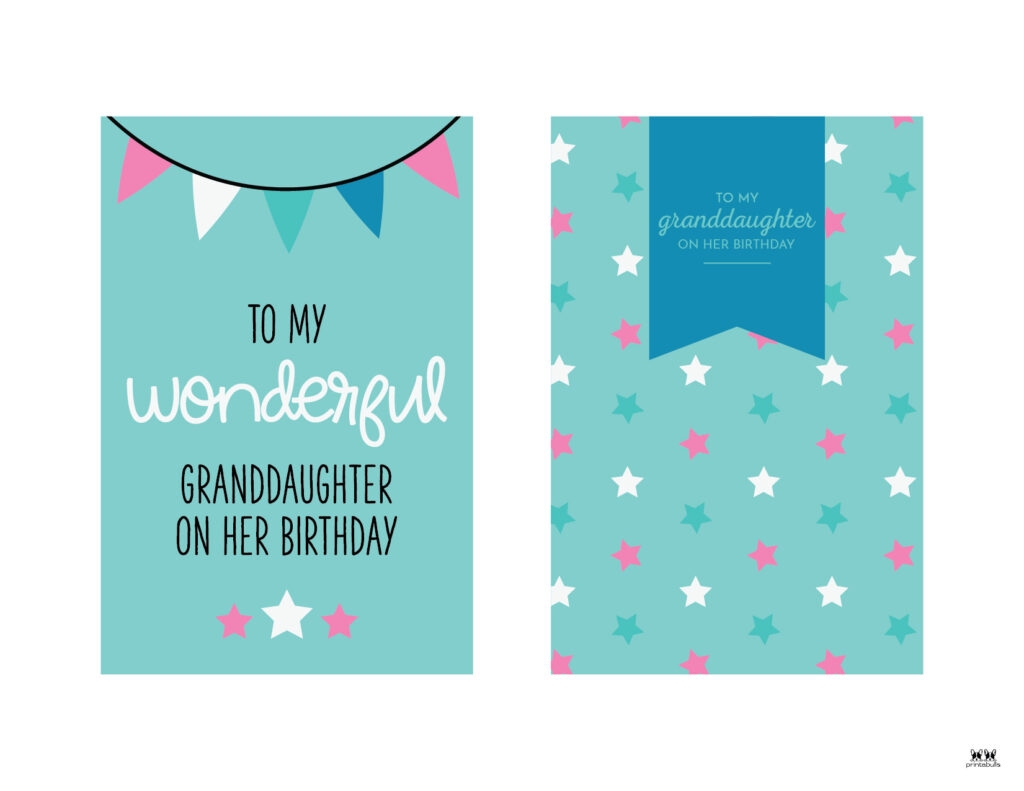 Free Printable Granddaughter Birthday Cards
