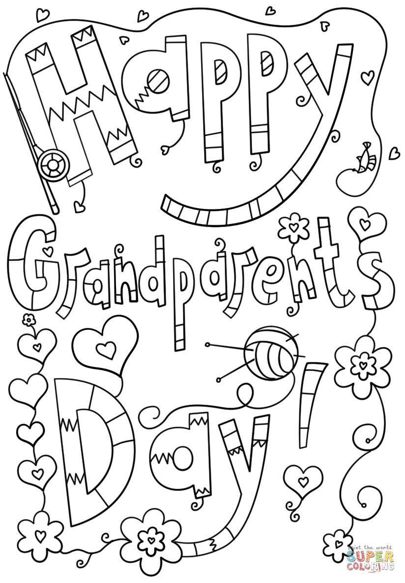 Free Printable Grandparents Day Coloring Pages Happy Grandparents 