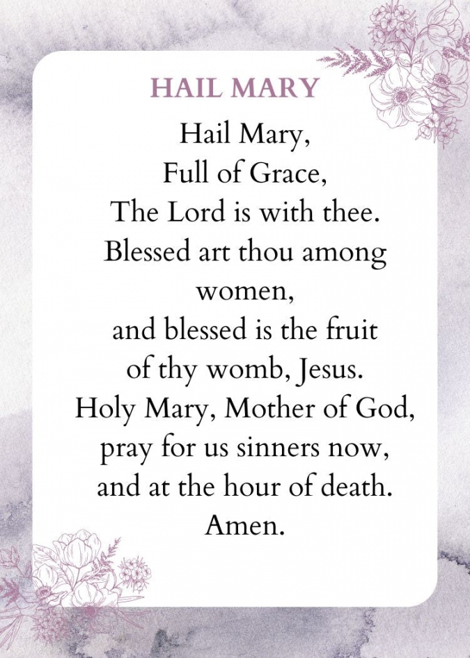 printable hail mary prayer card