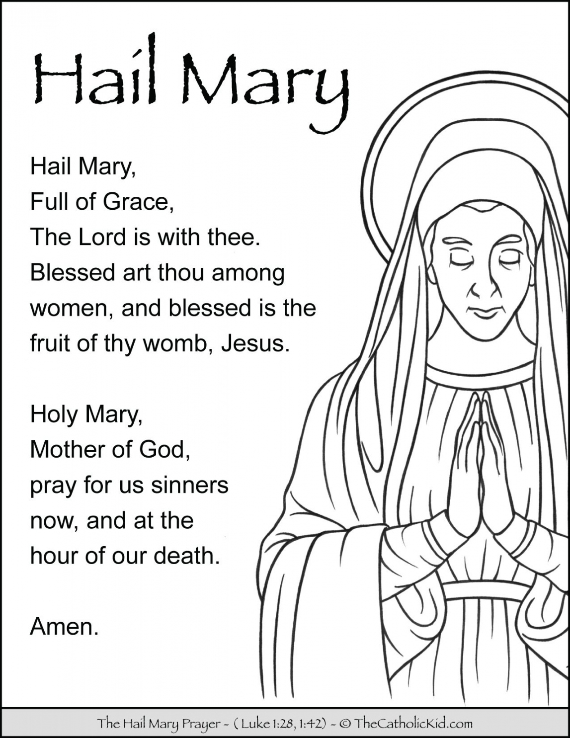Free Printable Hail Mary Prayer FREE Printable A Z