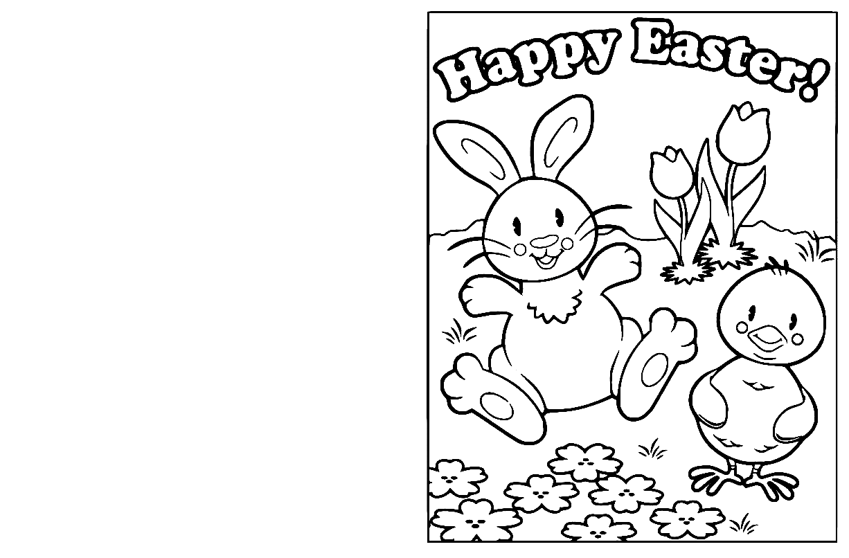 Free Printable Happy Easter Card Coloring Page Free Printable 
