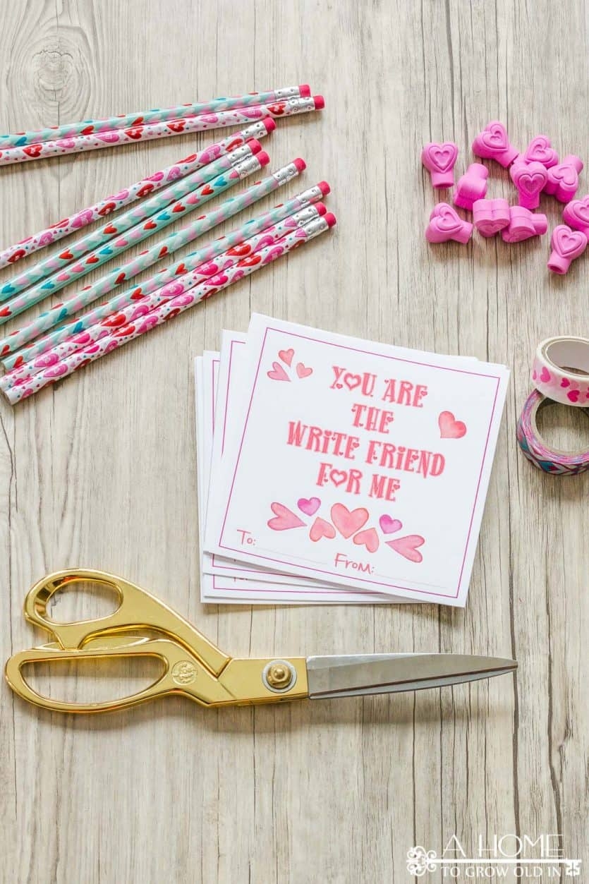 Free Printable Heart Valentine Cards To Give With Pencils A Home To 