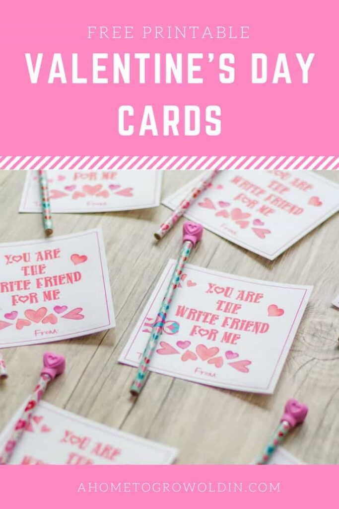 Free Printable Heart Valentine Cards To Give With Pencils A Home To