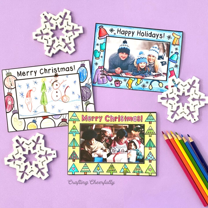 printable holiday coloring cards