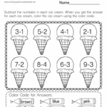 Free Printable Ice Cream Subtraction Worksheet