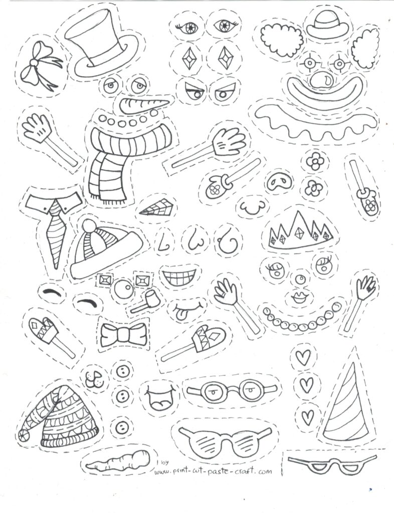 Free Printable Kids Activity Make A Snowman Print Cut Paste Craft