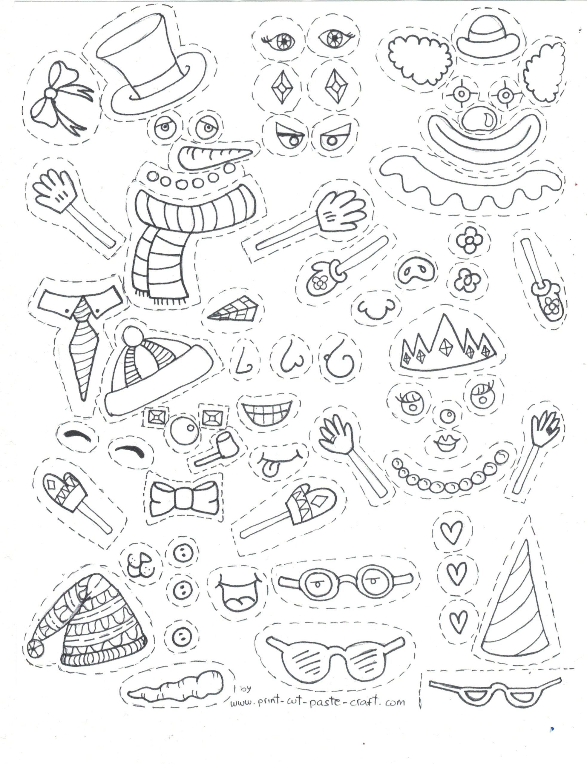 Free Printable Kids Activity Make A Snowman Print Cut Paste Craft