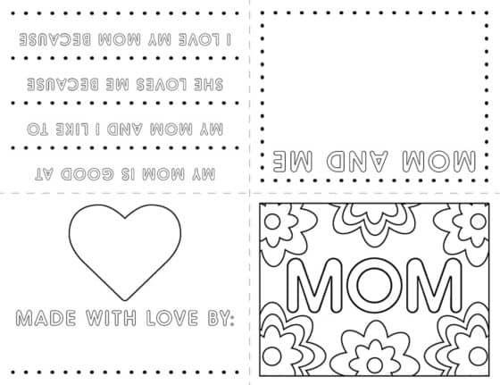 Free Printable Kids Mother 39 s Day Card Coloring Page