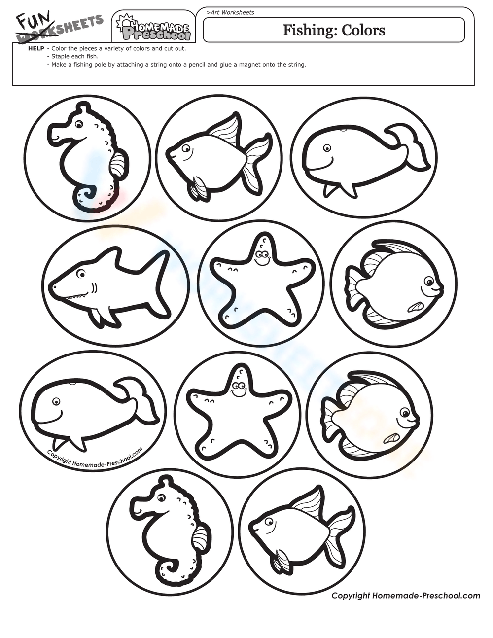 printable art worksheets for kids