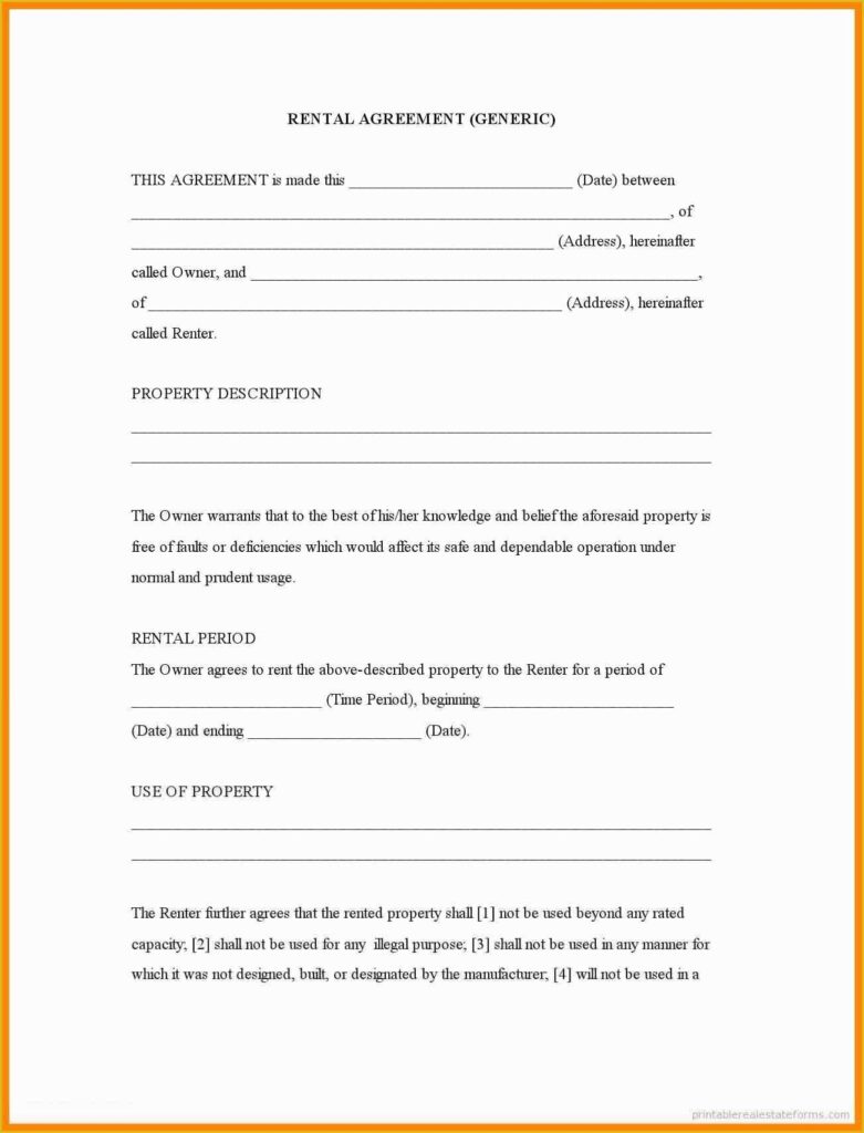 Free Printable Lease Template Of Printable Basic Lease Agreement Free