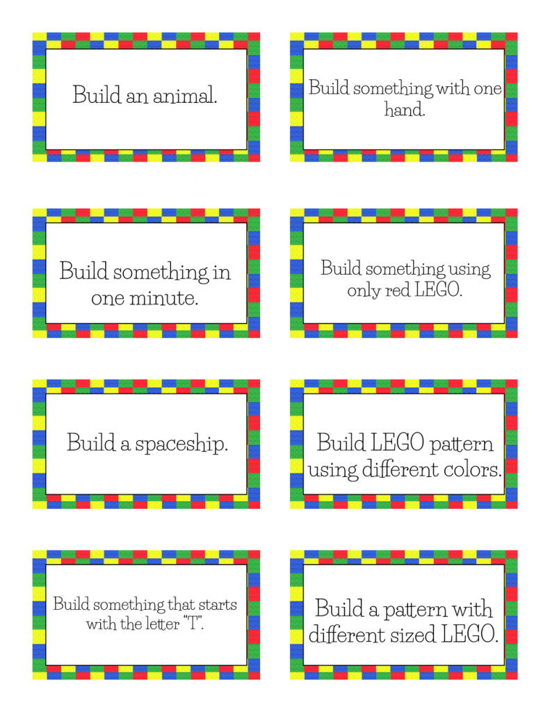 printable lego task cards