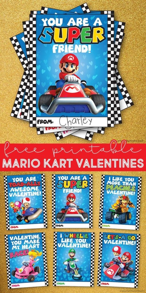 Free Printable Mario Kart Valentines Valentines Printables Free Kids