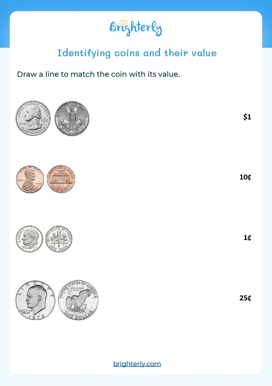 1st grade money worksheets