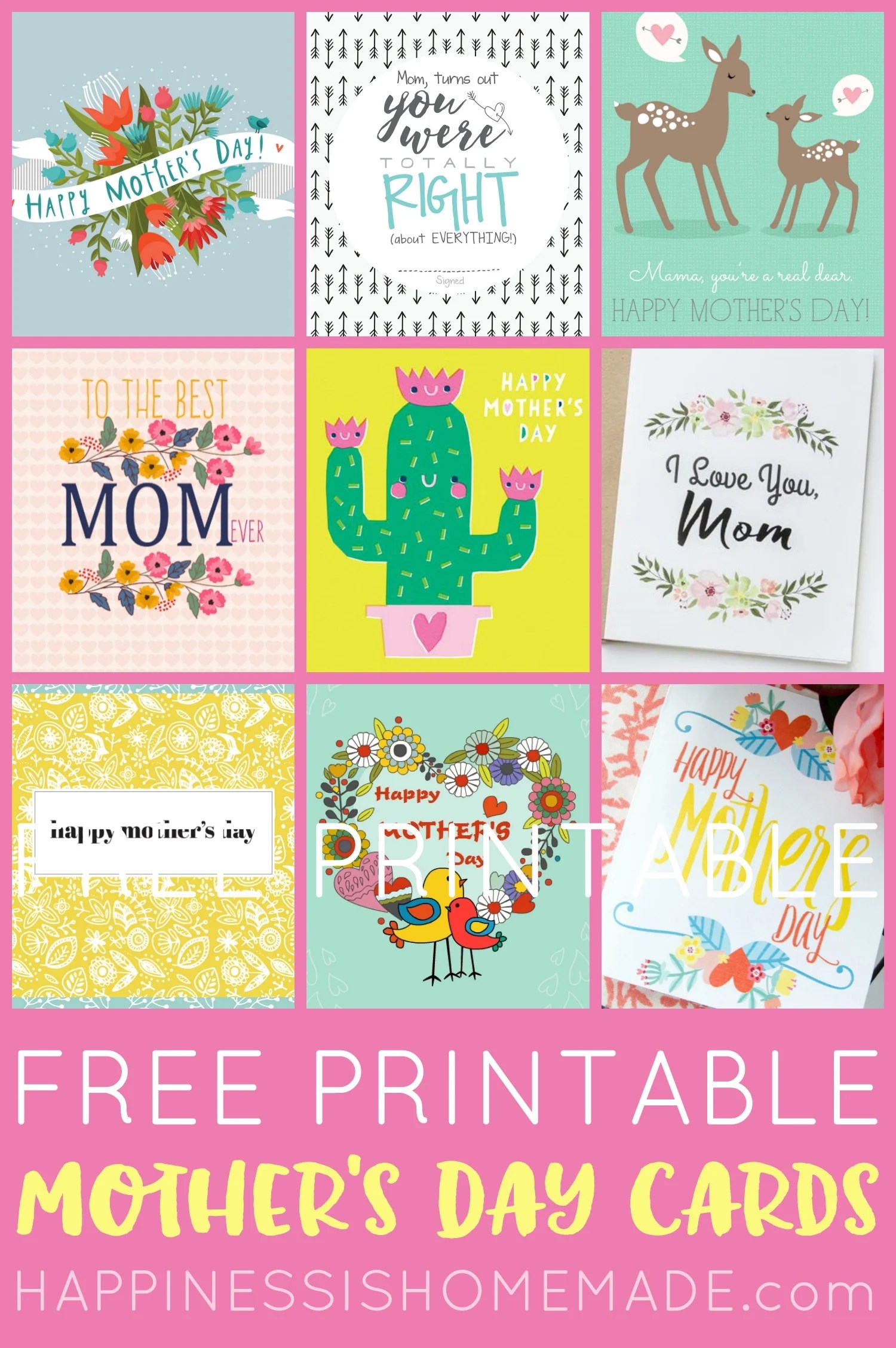 printable happy mothers day cards