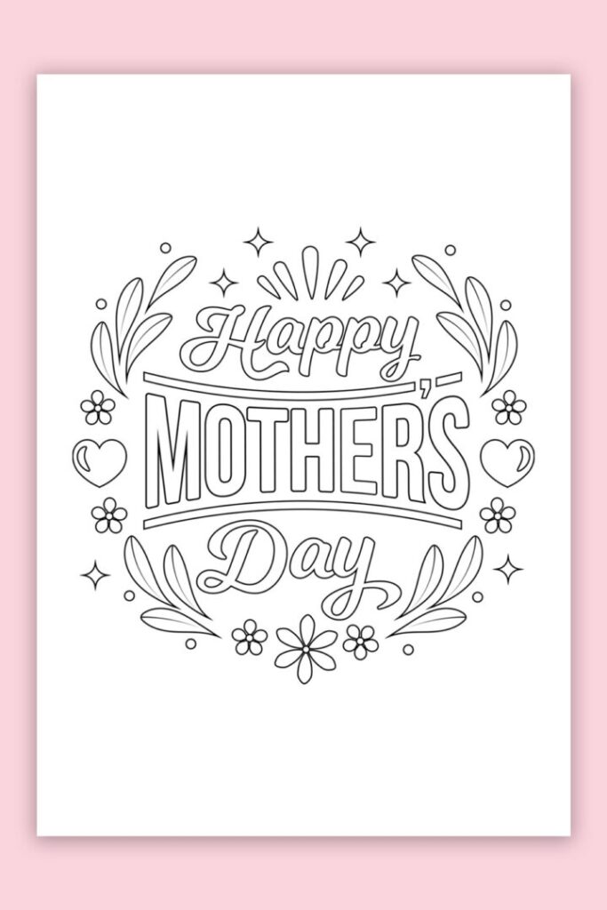 Free Printable Mothers Day Cards to Color Example 1 Mom Envy