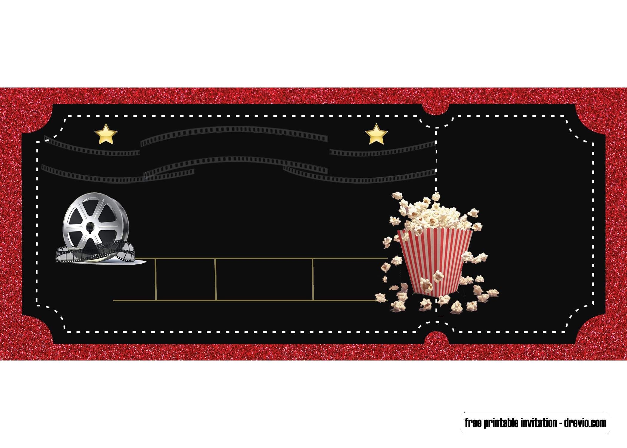 free printable movie ticket template
