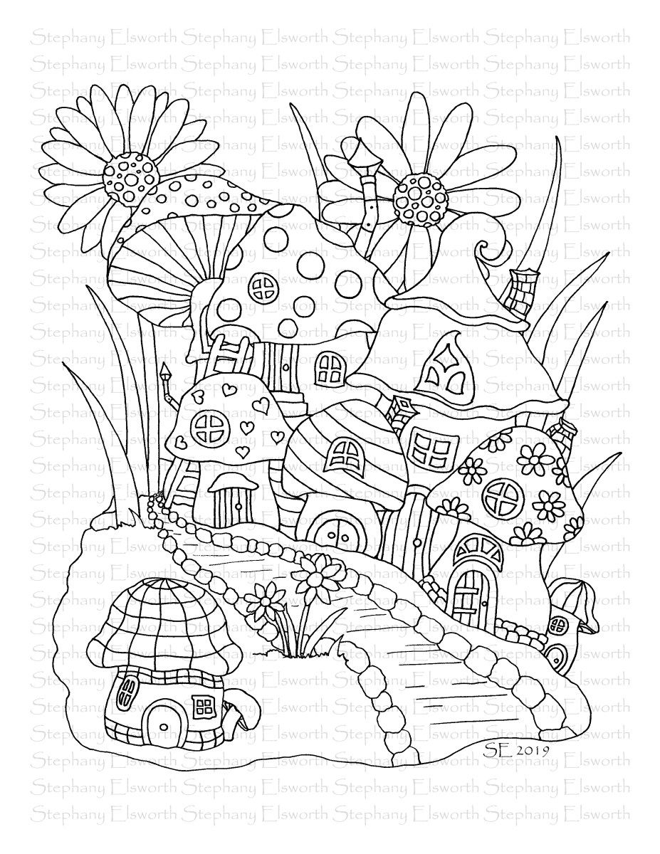 mushroom coloring pages free