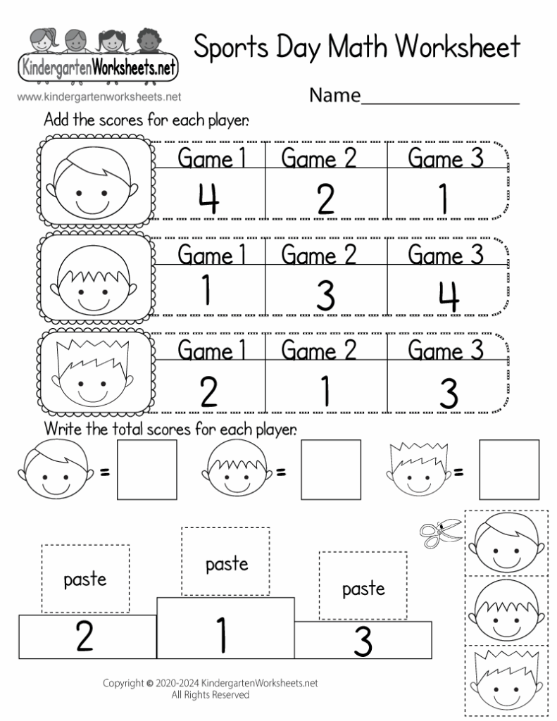 Free Printable Olympics Math Worksheet For Kindergarten
