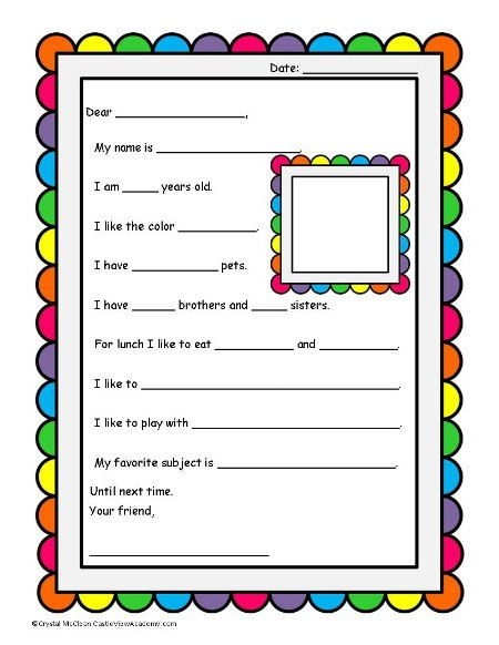 Free Printable Pen Pal Letter Template Printable Templates