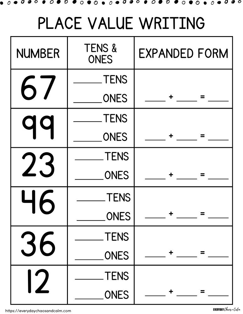 place value worksheets for 5th graders
