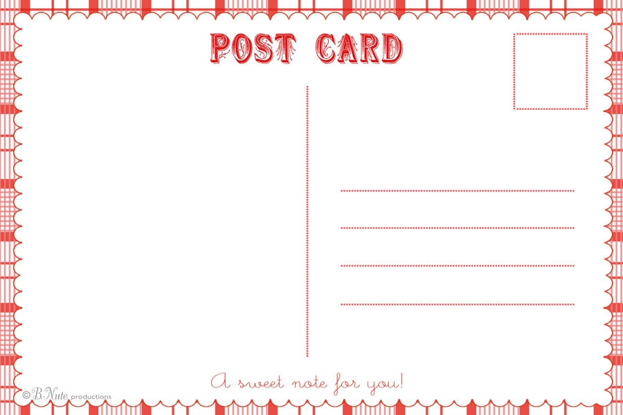 free printable postcard template