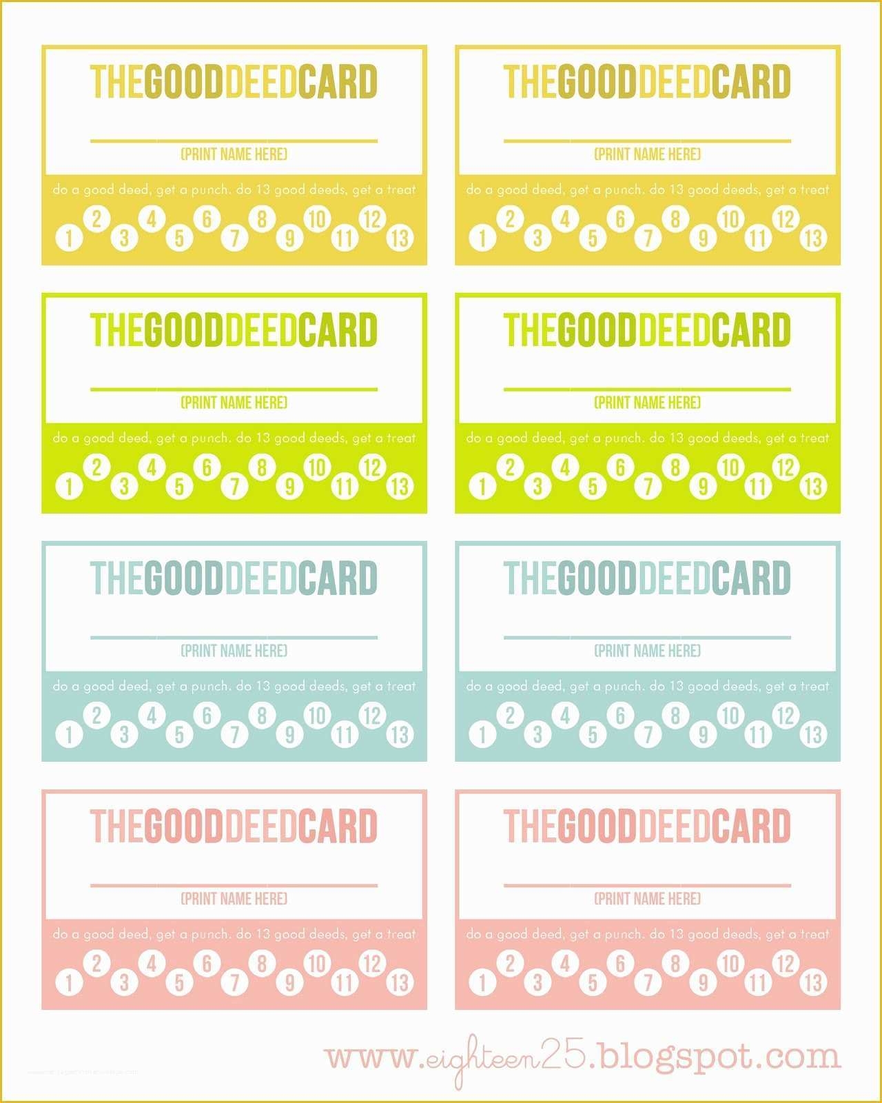 printable editable punch card template