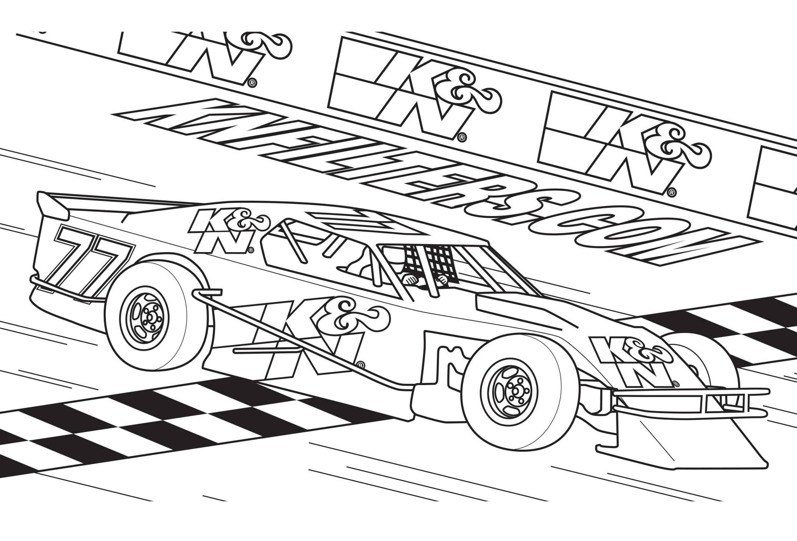 free coloring pages race cars