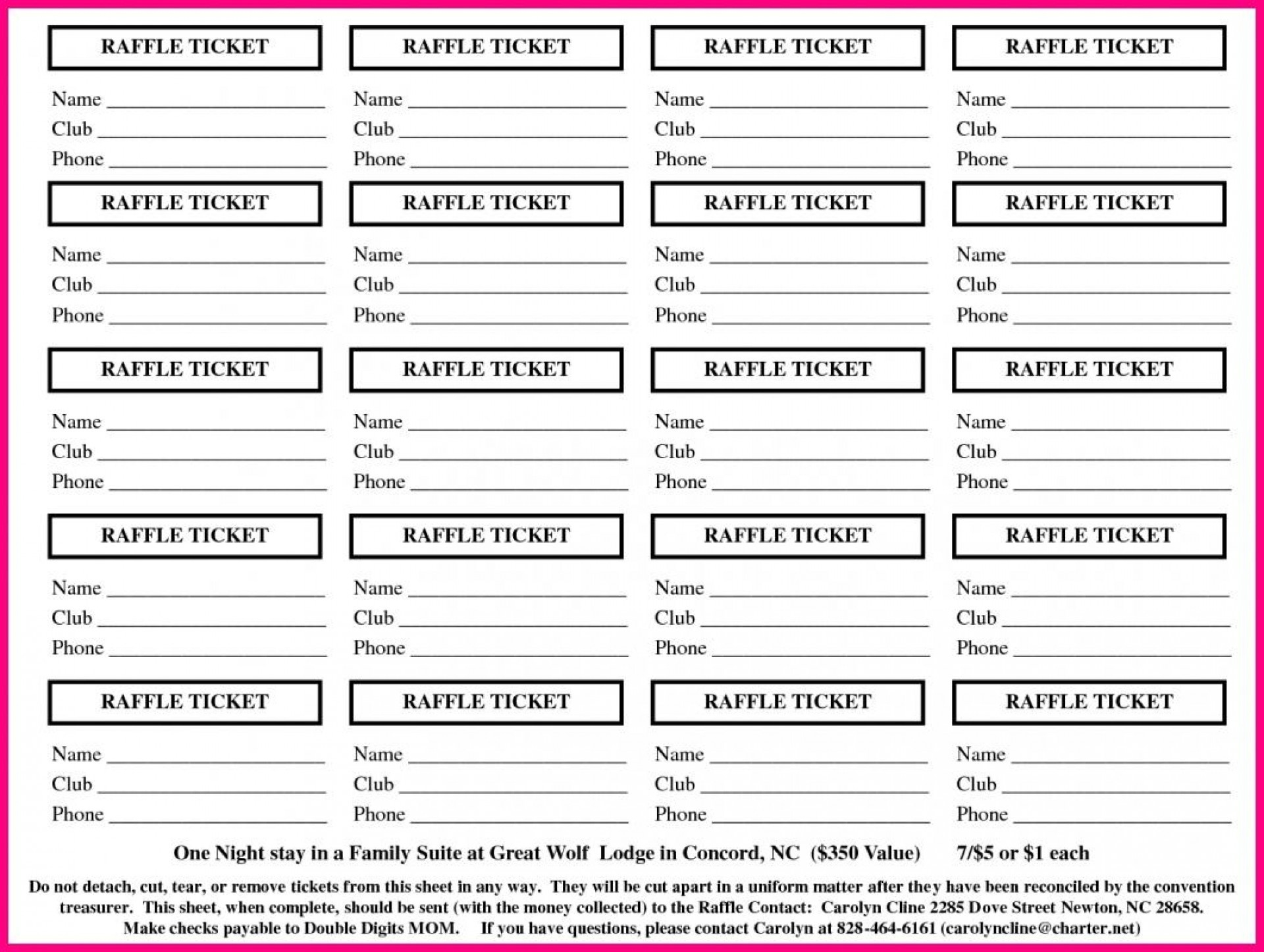free printable raffle ticket template