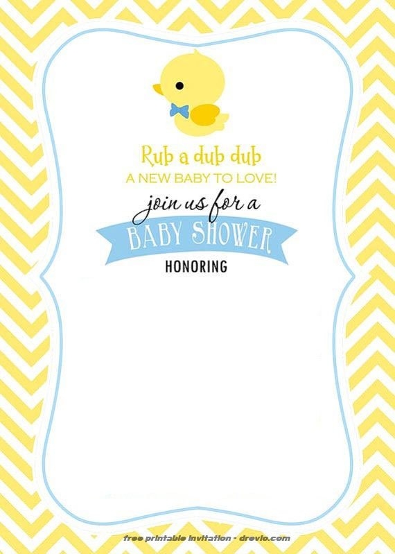 FREE Printable Rubber Duck Invitation Template DREVIO