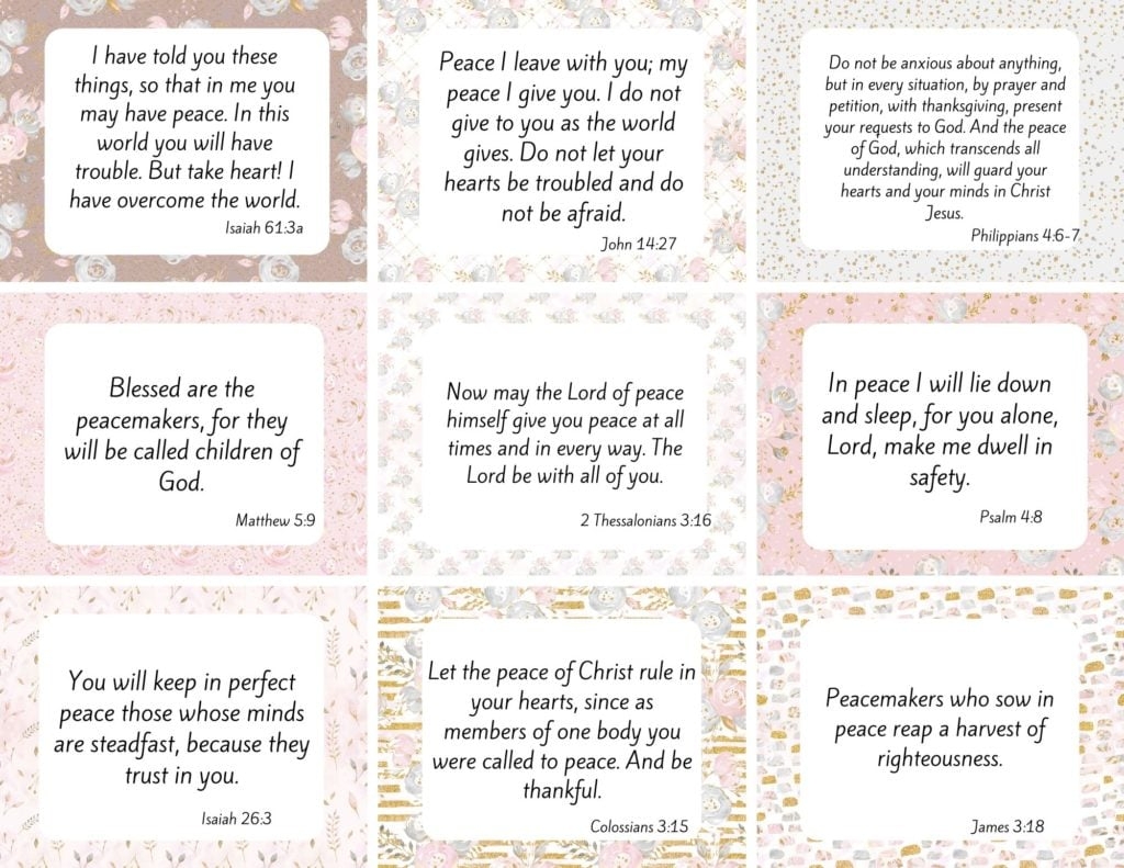 Free printable scripture cards peace set 4 pic