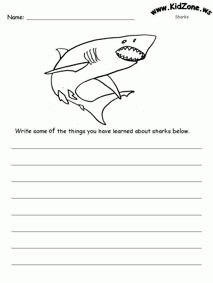 free printable shark activities for kids