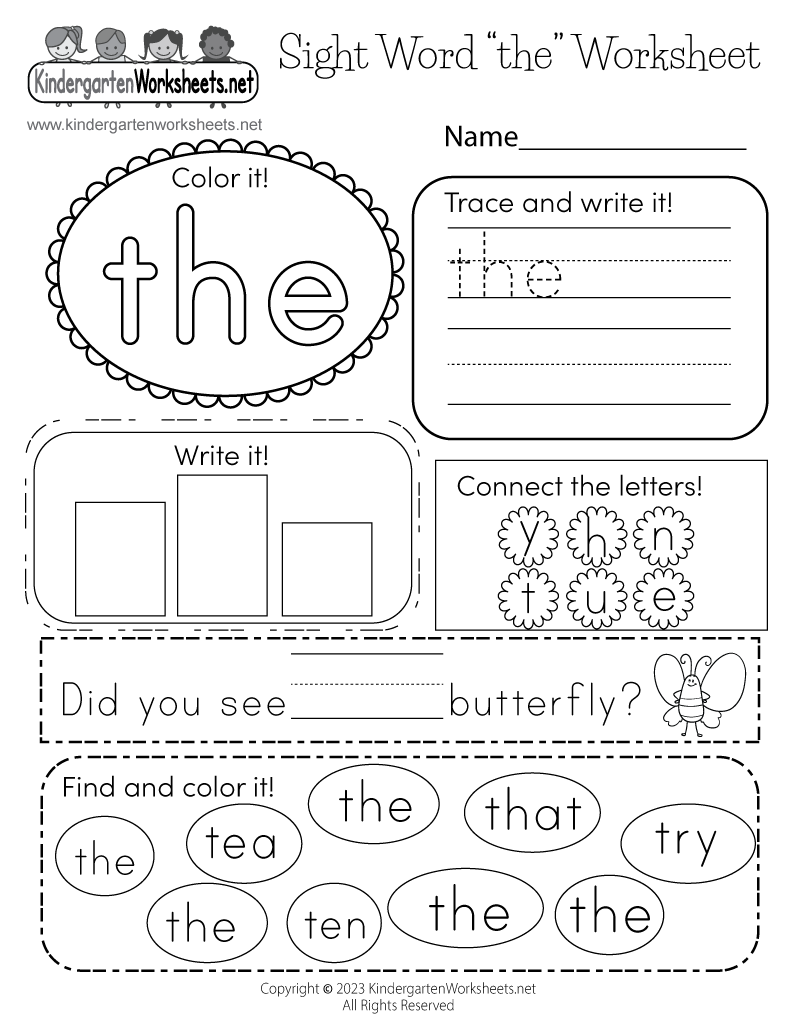 Free Printable Sight Word Practice With Worksheet Kiddoworksheets 