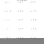 Free Printable Solving Equations Worksheet For Seventh Grade Solving
