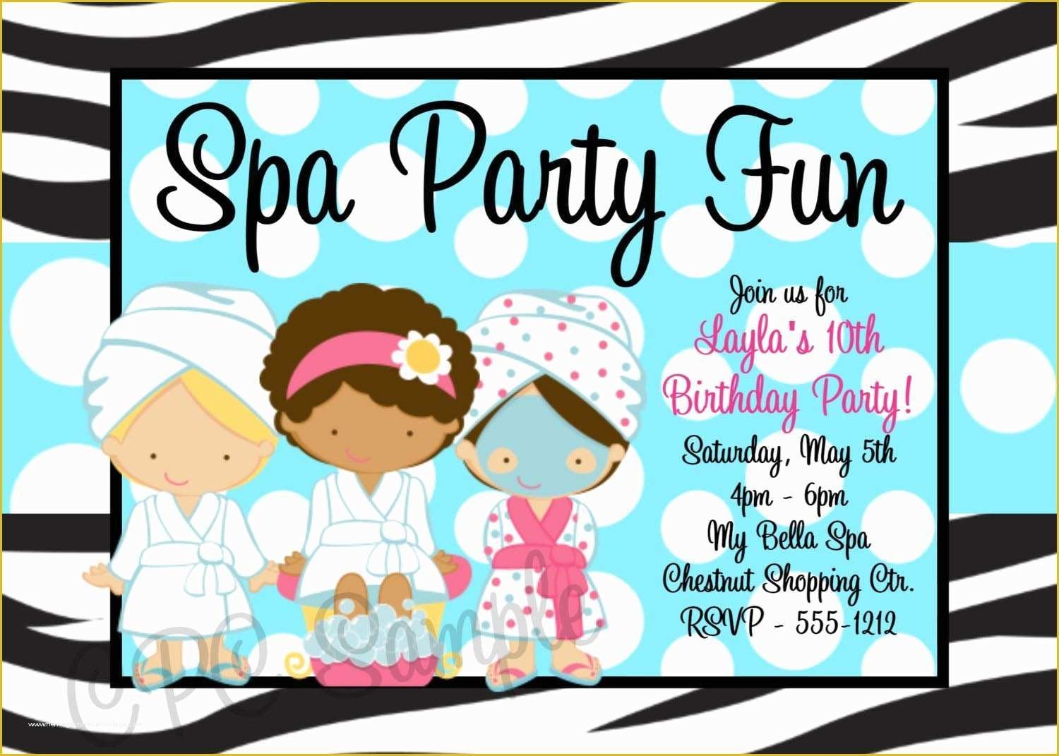 Free Printable Spa Party Invitations Templates Of Printable Spa Party 