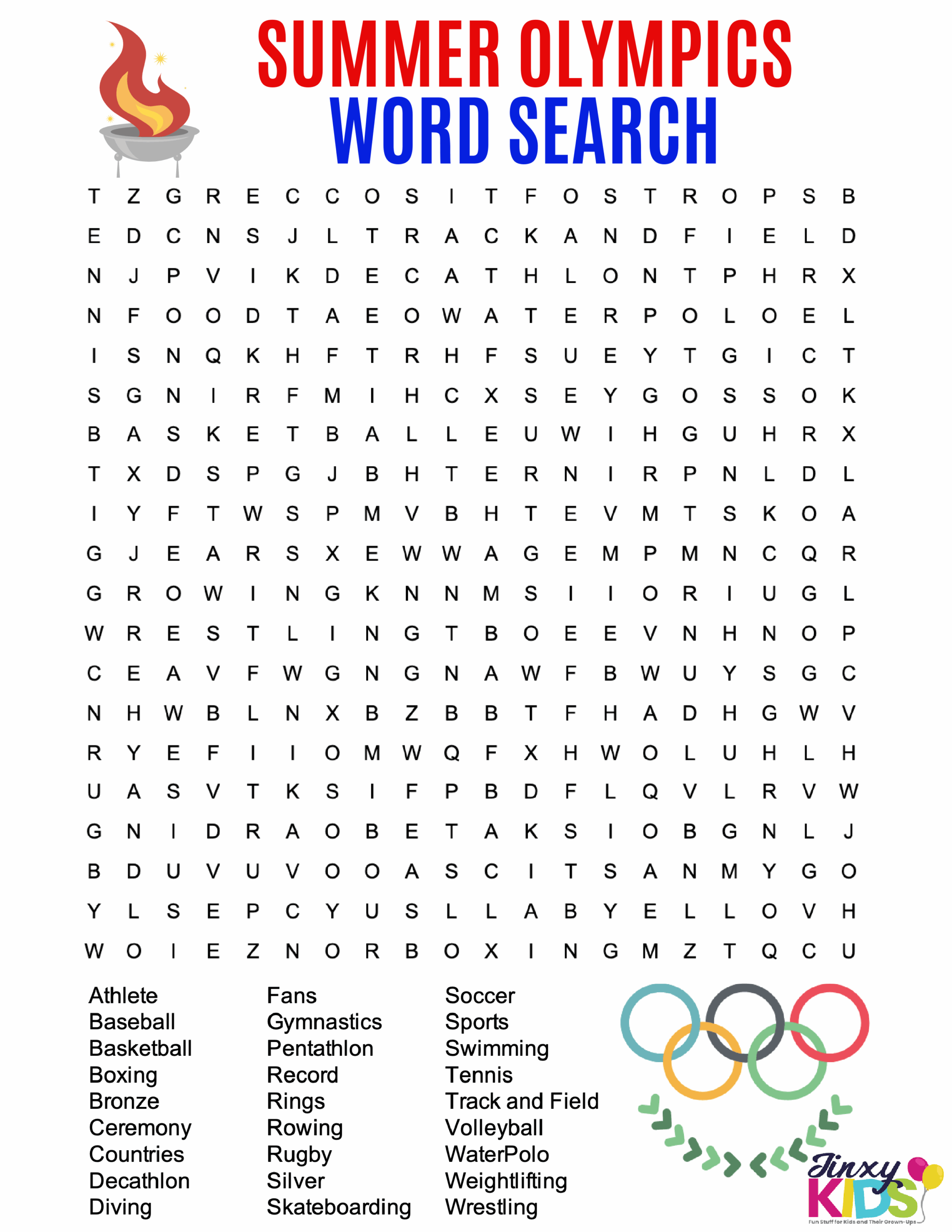 printable olympics worksheet