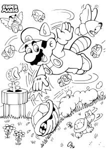 mario bros coloring pages free