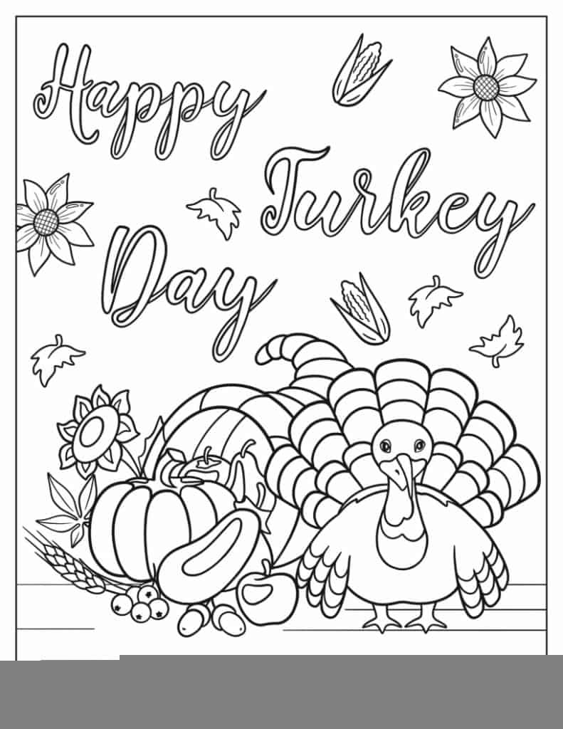 Free Printable Thanksgiving Day Coloring Pages FREE Printable A Z