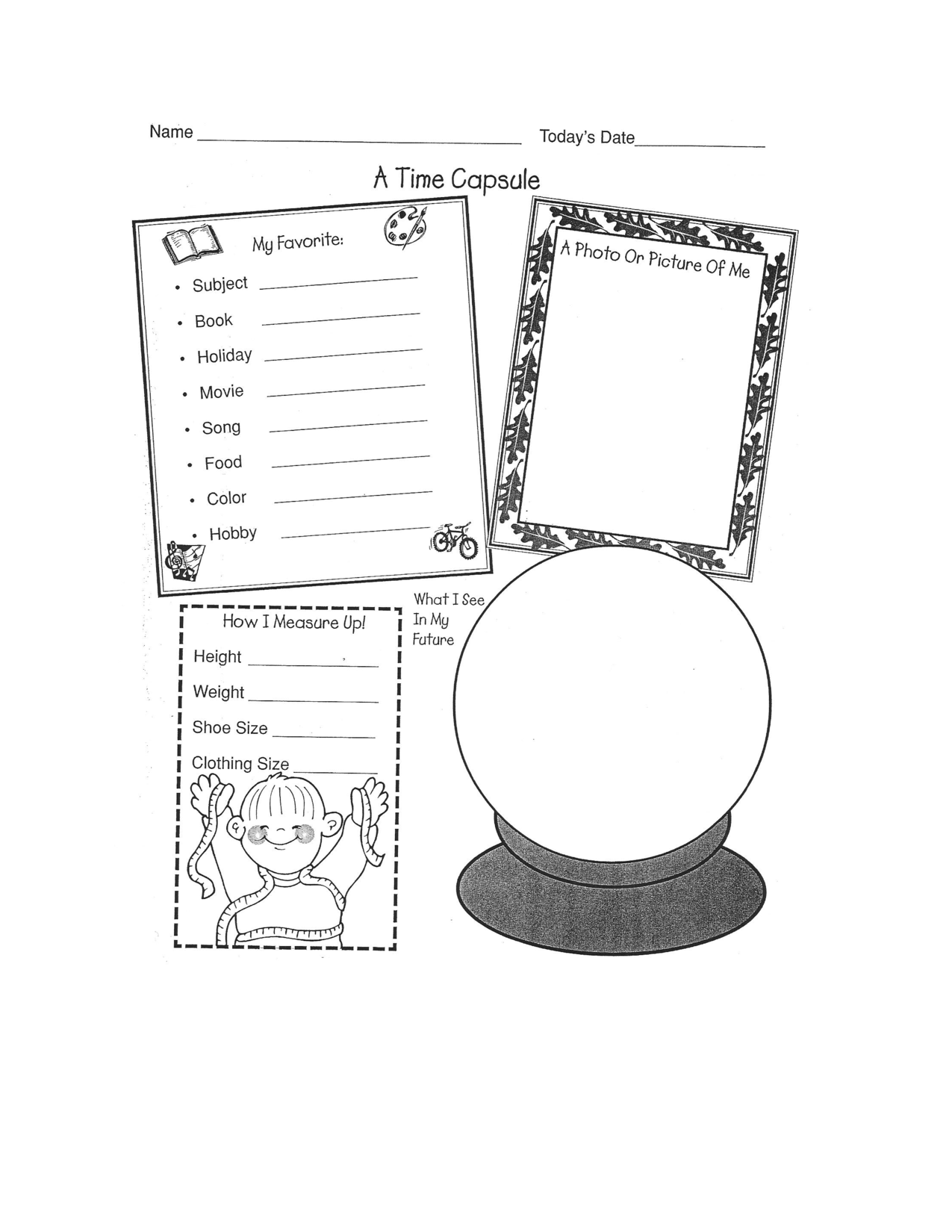 free printable time capsule template