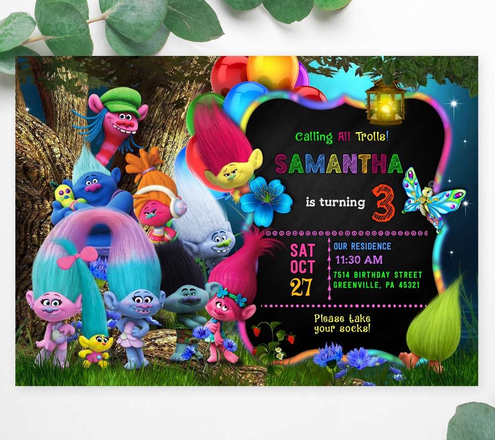 downloadable trolls invitation template