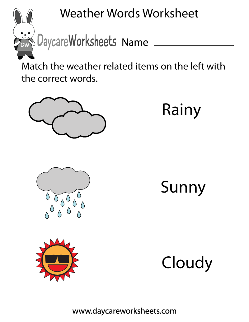 weather worksheets for preschool