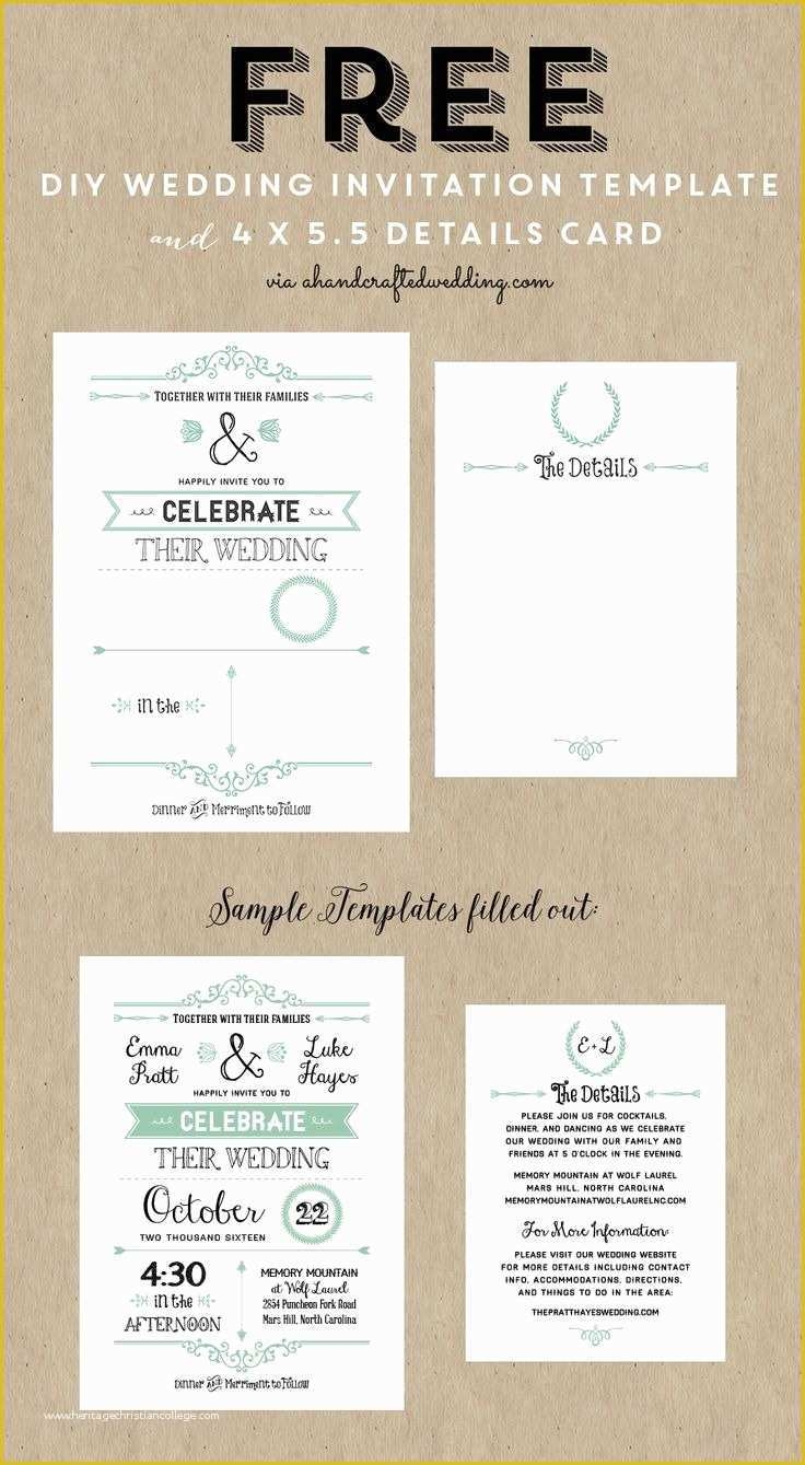 Free Printable Wedding Invitations Templates Downloads Of Diy Wedding