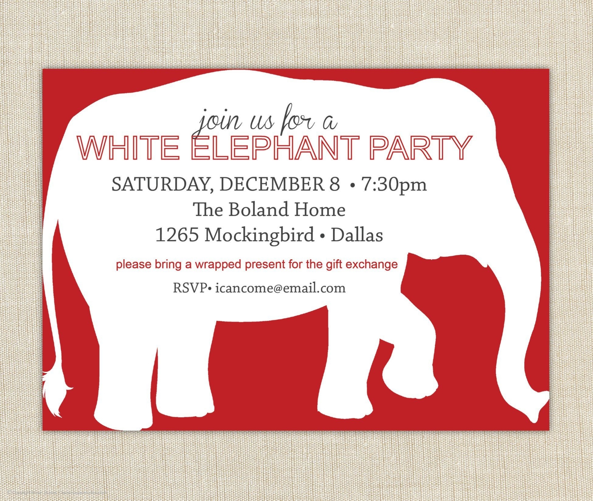 elephant invitation template