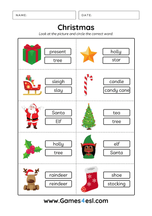 xmas worksheets printable