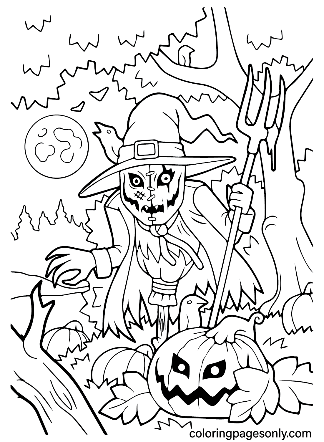 free printable scary halloween coloring pages