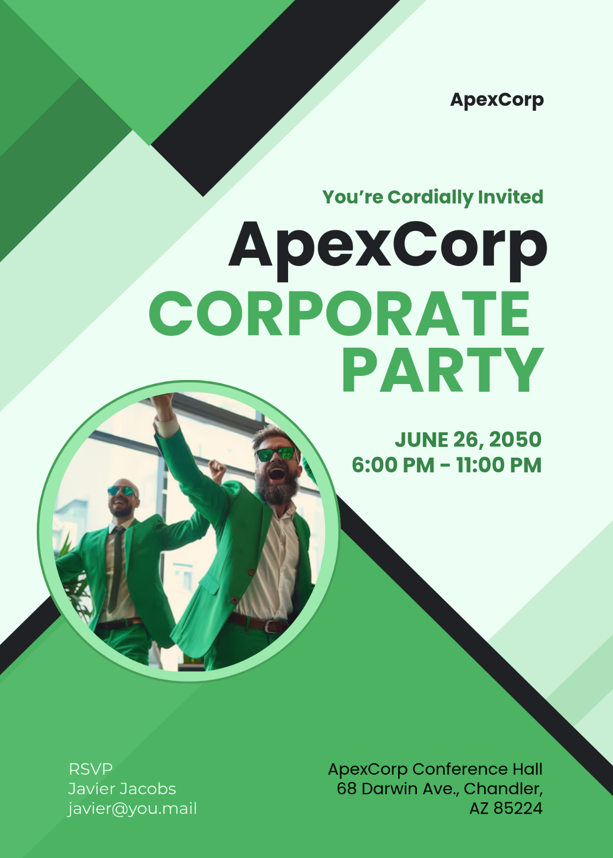Free Simple Corporate Party Event Invitation Template To Edit Online