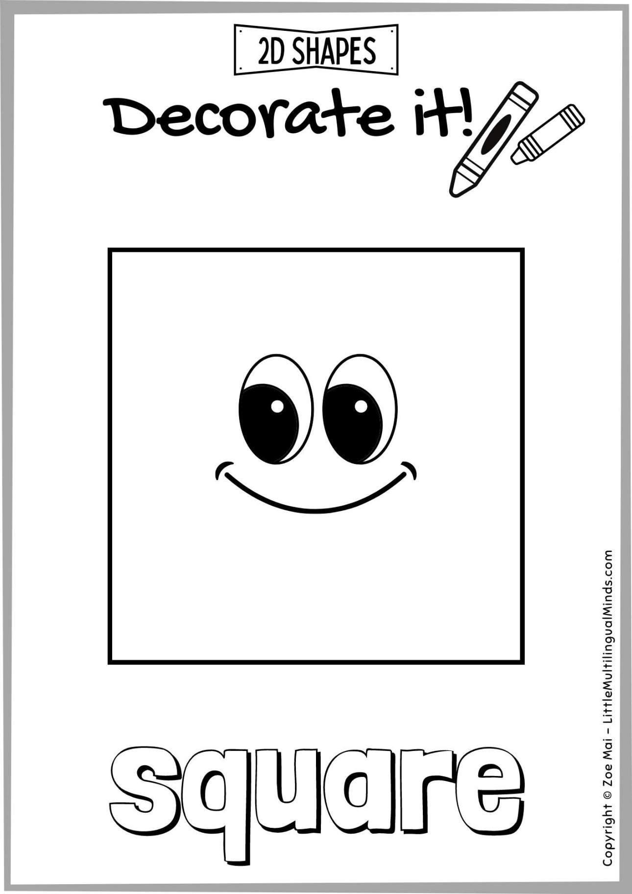 square worksheets for preschool