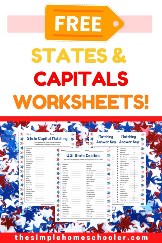 Free States Capitals Worksheet Packet Easy Print The Simple
