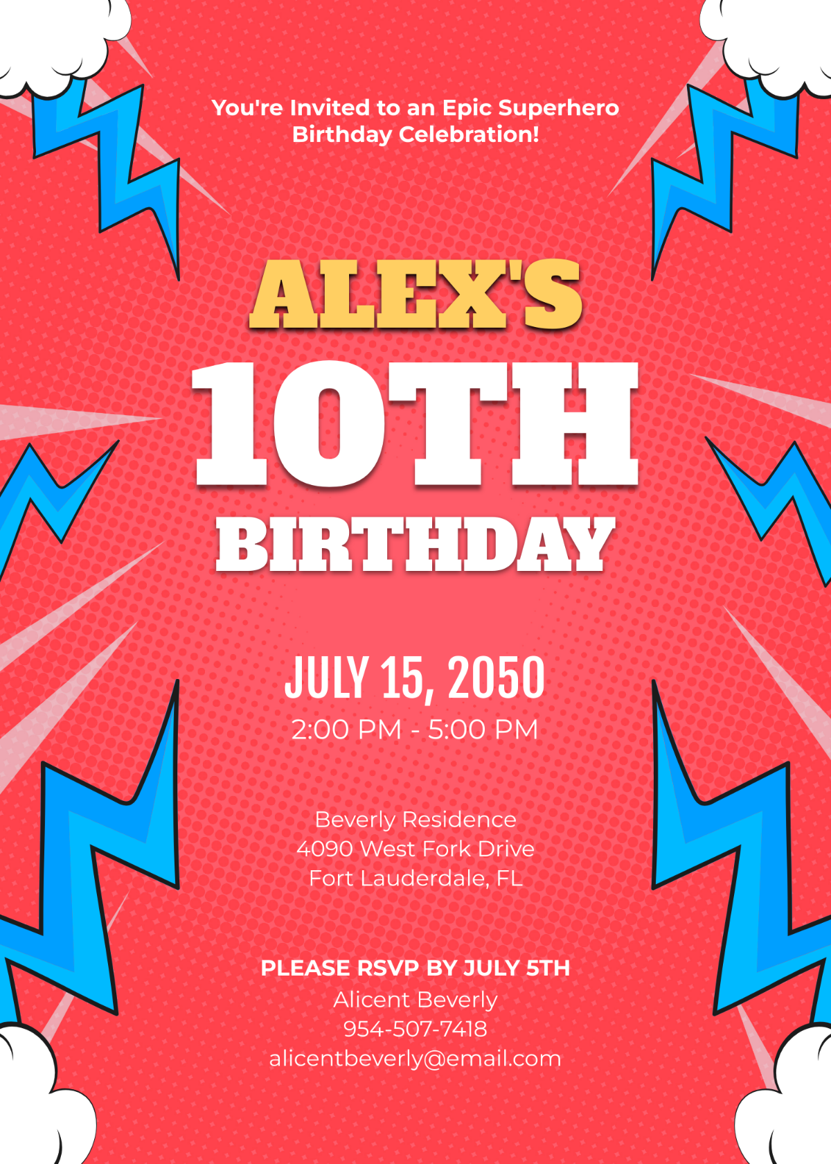 Free Superhero Comic Birthday Invitation Template To Edit Online