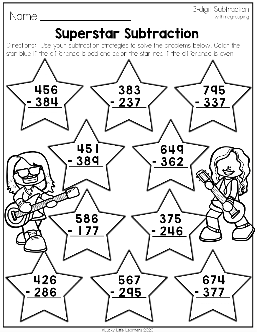 Free Three Digit Subtraction Worksheet Download Free Three Digit 
