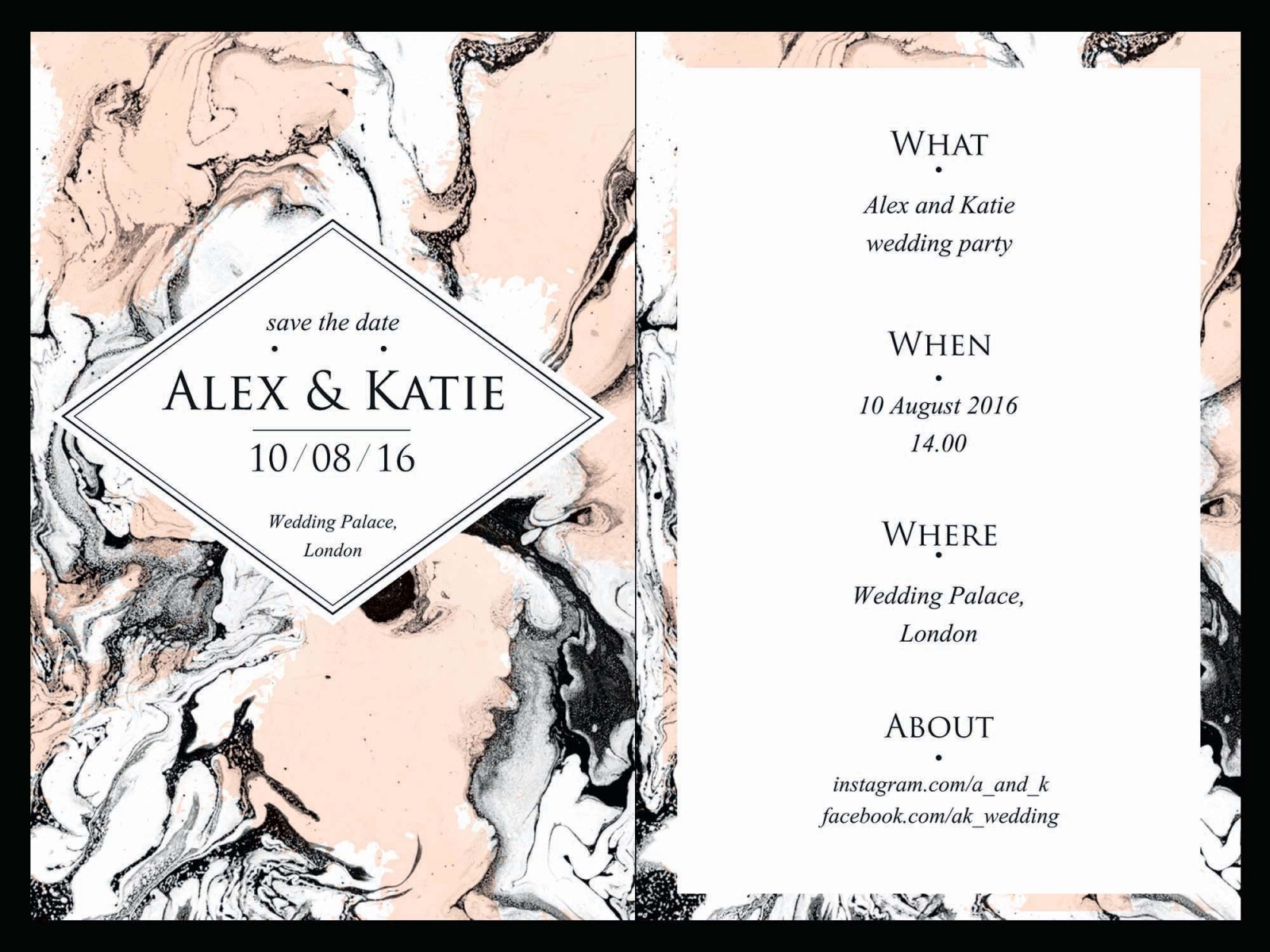 Free Two Sided Wedding Invitation Template